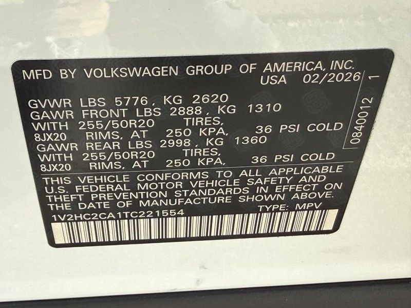 2026 Volkswagen Atlas Cross Sport 2.0T SE w/Technology