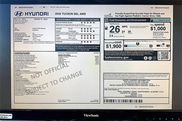 2026 Hyundai Tucson SEL AWD
