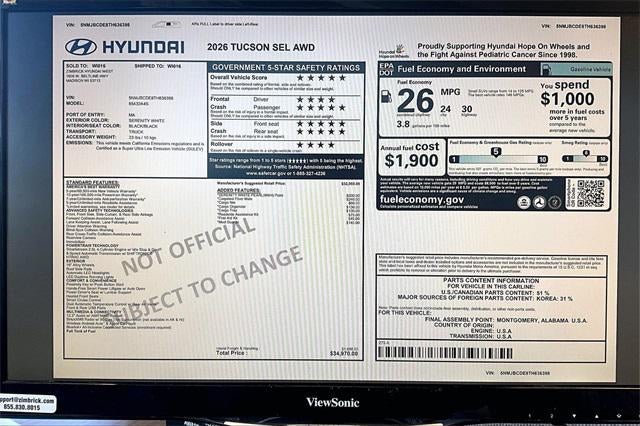 2026 Hyundai Tucson SEL AWD