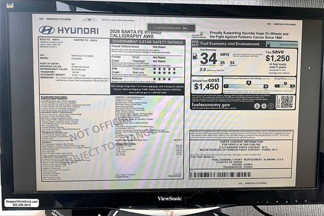 2026 Hyundai Santa Fe Hybrid Calligraphy