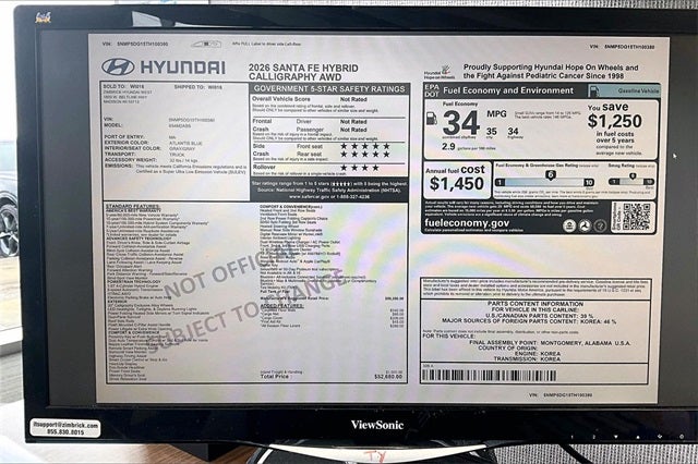 2026 Hyundai Santa Fe Hybrid Calligraphy