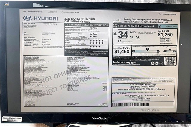 2026 Hyundai Santa Fe Hybrid Calligraphy