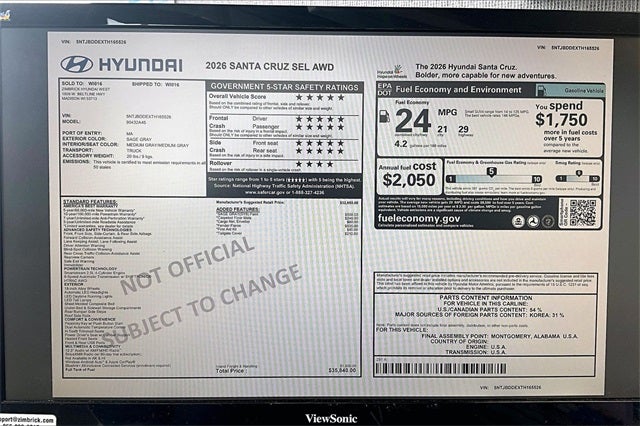 2026 Hyundai Santa Cruz SEL AWD