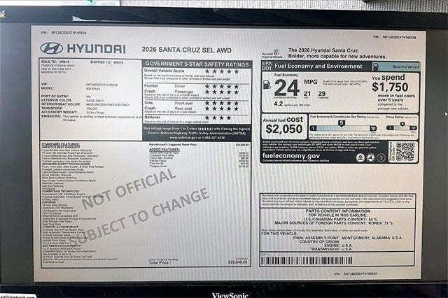 2026 Hyundai Santa Cruz SEL AWD