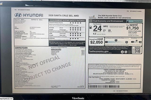 2026 Hyundai Santa Cruz SEL AWD