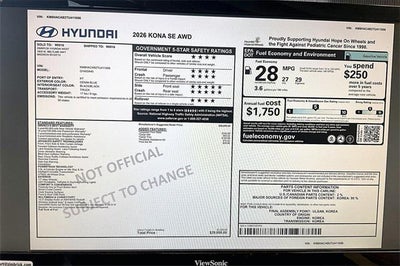 2026 Hyundai Kona SE AWD