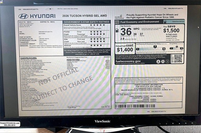 2026 Hyundai Tucson Hybrid SEL AWD