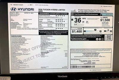 2026 Hyundai Tucson Hybrid Limited