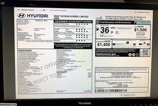 2026 Hyundai Tucson Hybrid Limited