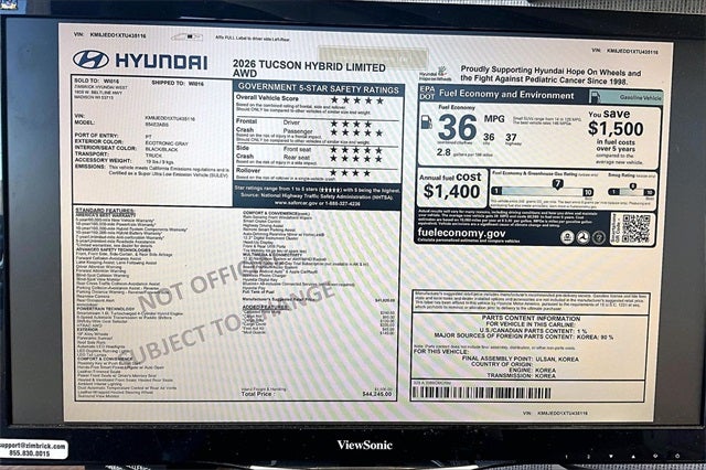 2026 Hyundai Tucson Hybrid Limited