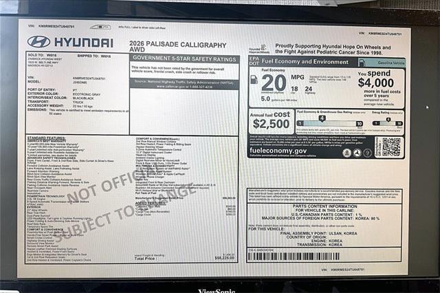 2026 Hyundai Palisade Calligraphy AWD