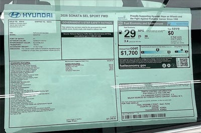 2026 Hyundai Sonata SEL Sport