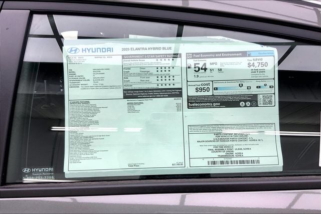 2025 Hyundai Elantra Hybrid Blue