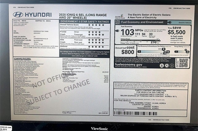 2025 Hyundai IONIQ 6 SEL