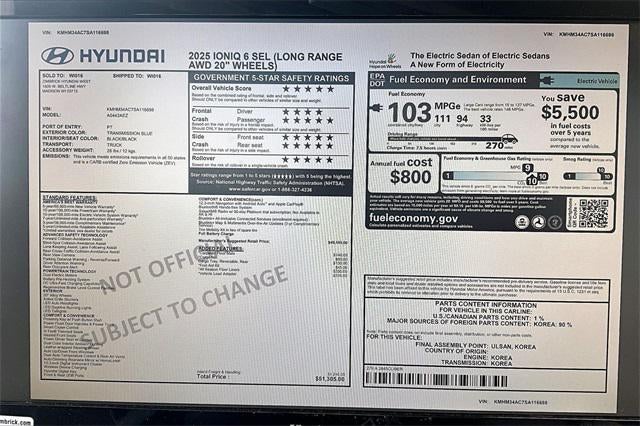 2025 Hyundai IONIQ 6 SEL