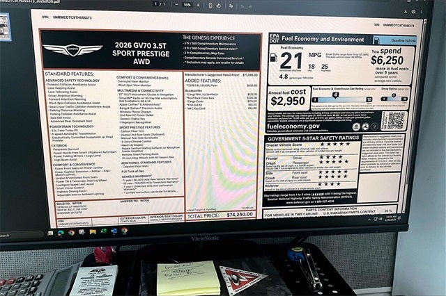 2026 Genesis GV70 3.5T SPORT PRESTIGE