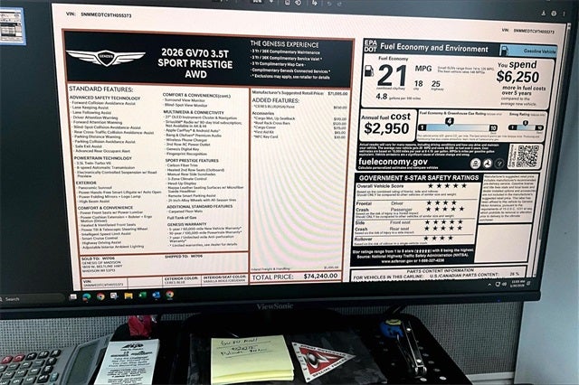 2026 Genesis GV70 3.5T SPORT PRESTIGE