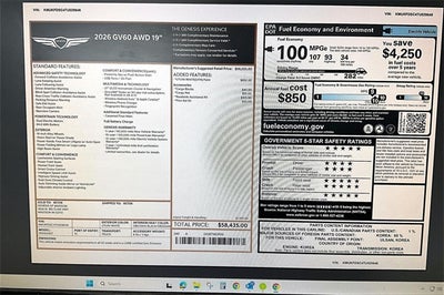 2026 Genesis GV60 STANDARD